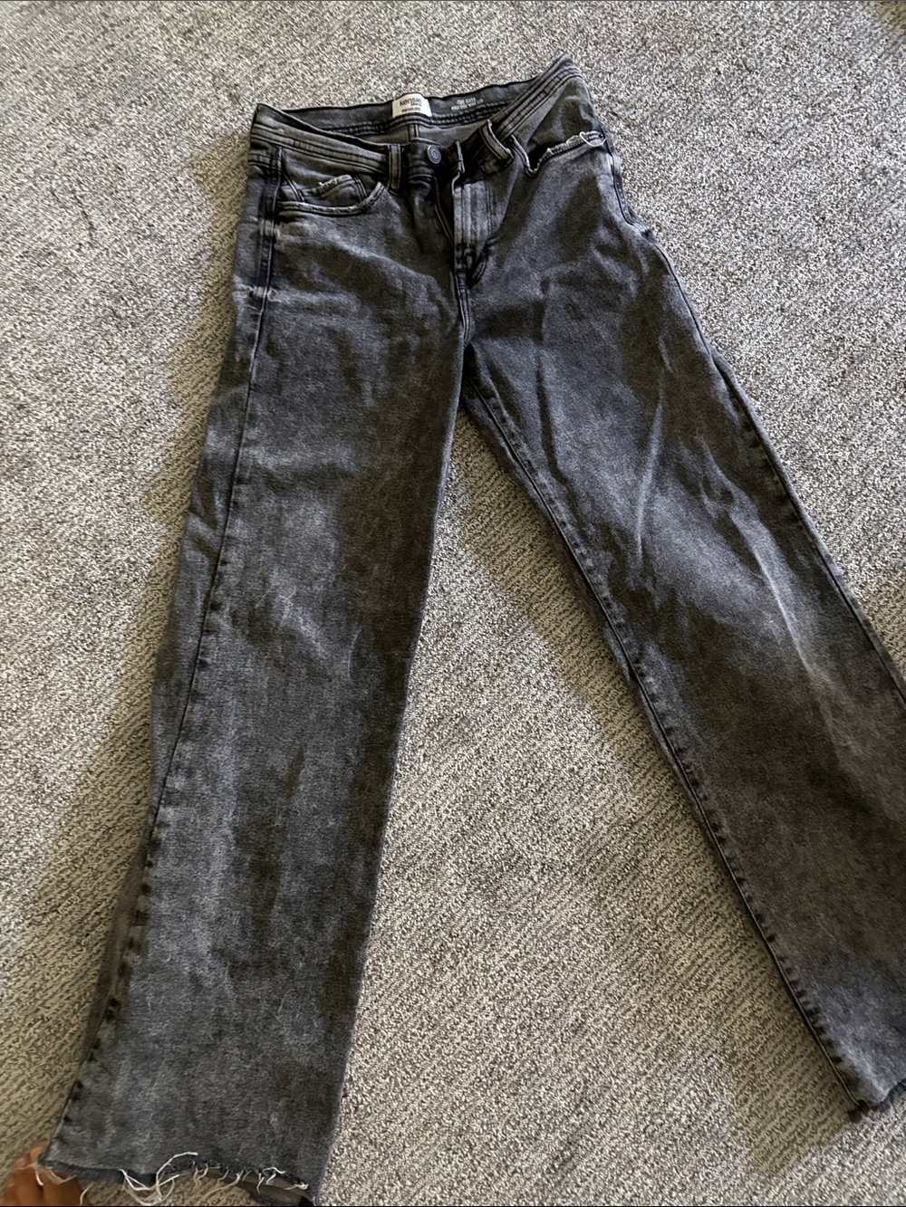 Women’s Black Washed wide -Leg Jeans